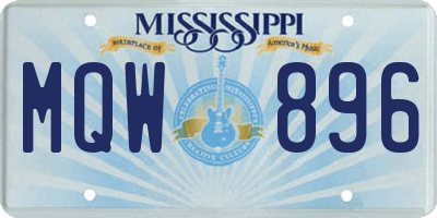 MS license plate MQW896