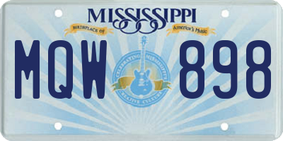 MS license plate MQW898