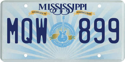MS license plate MQW899