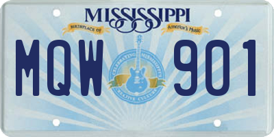 MS license plate MQW901