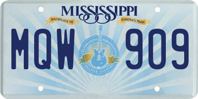 MS license plate MQW909