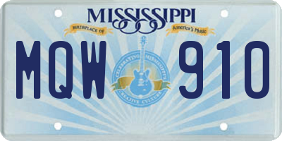 MS license plate MQW910