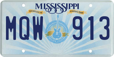 MS license plate MQW913