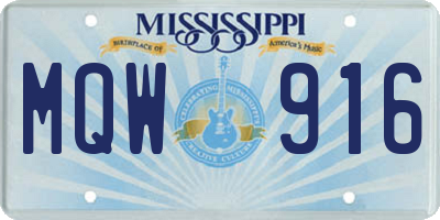 MS license plate MQW916