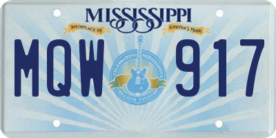 MS license plate MQW917