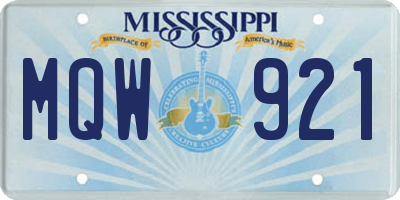 MS license plate MQW921