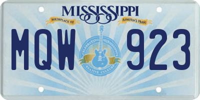 MS license plate MQW923
