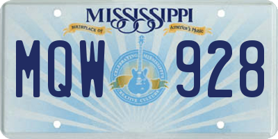 MS license plate MQW928