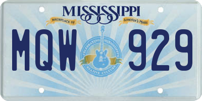 MS license plate MQW929