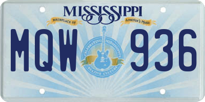 MS license plate MQW936