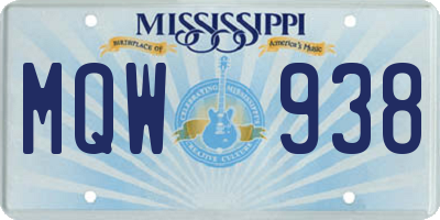 MS license plate MQW938