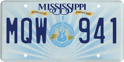 MS license plate MQW941
