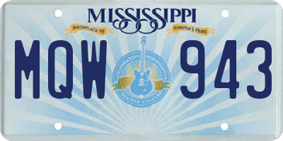 MS license plate MQW943