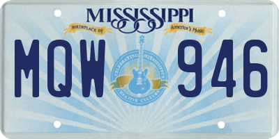 MS license plate MQW946
