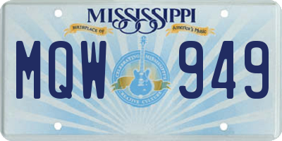 MS license plate MQW949