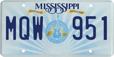 MS license plate MQW951