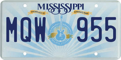 MS license plate MQW955