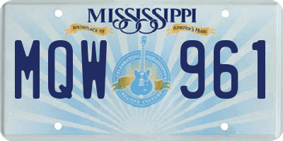MS license plate MQW961
