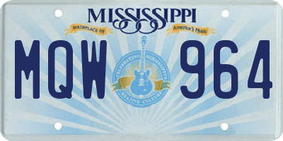 MS license plate MQW964