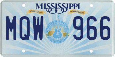 MS license plate MQW966