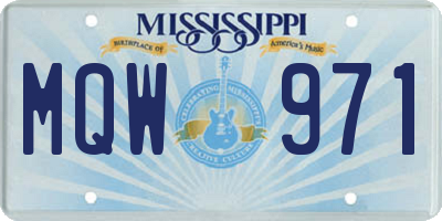 MS license plate MQW971