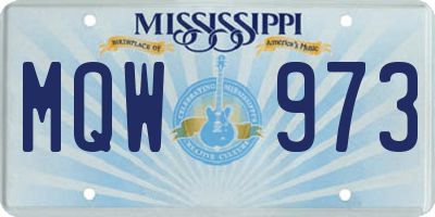 MS license plate MQW973