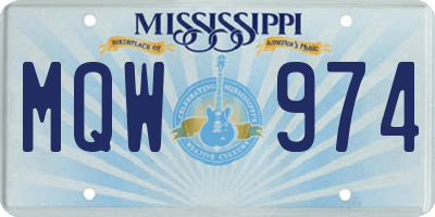MS license plate MQW974