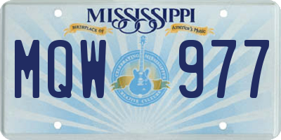 MS license plate MQW977