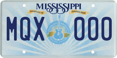MS license plate MQX000