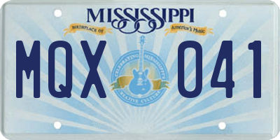 MS license plate MQX041