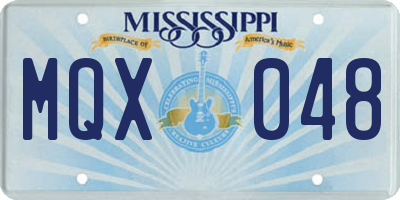 MS license plate MQX048