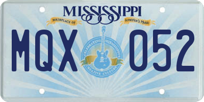 MS license plate MQX052