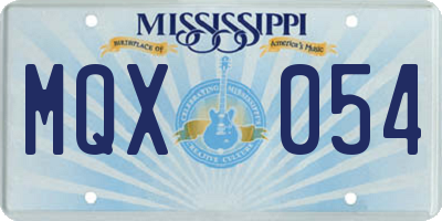 MS license plate MQX054