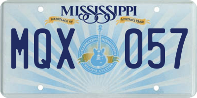 MS license plate MQX057