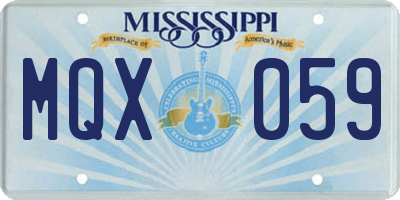 MS license plate MQX059