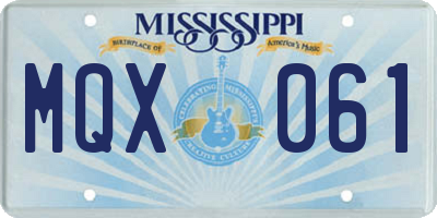 MS license plate MQX061