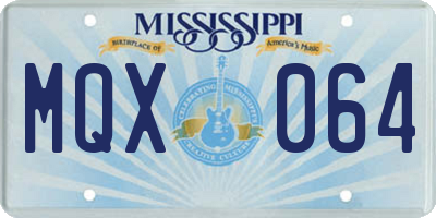 MS license plate MQX064