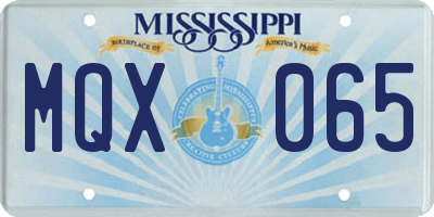 MS license plate MQX065