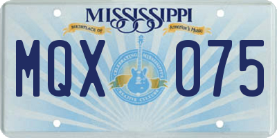 MS license plate MQX075