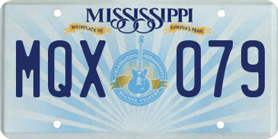 MS license plate MQX079
