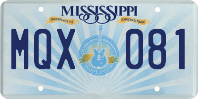 MS license plate MQX081