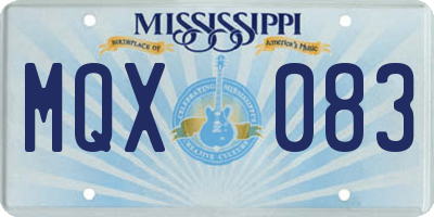 MS license plate MQX083