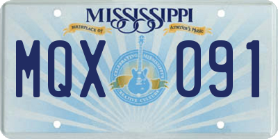 MS license plate MQX091
