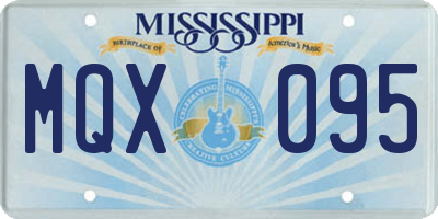 MS license plate MQX095