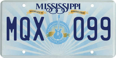MS license plate MQX099