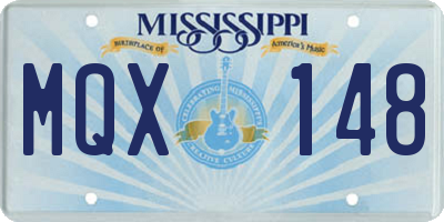 MS license plate MQX148