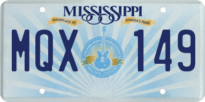 MS license plate MQX149