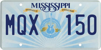 MS license plate MQX150