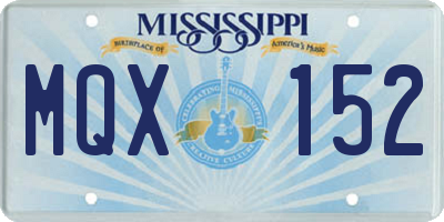 MS license plate MQX152