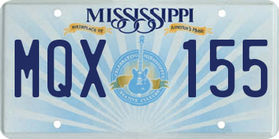 MS license plate MQX155